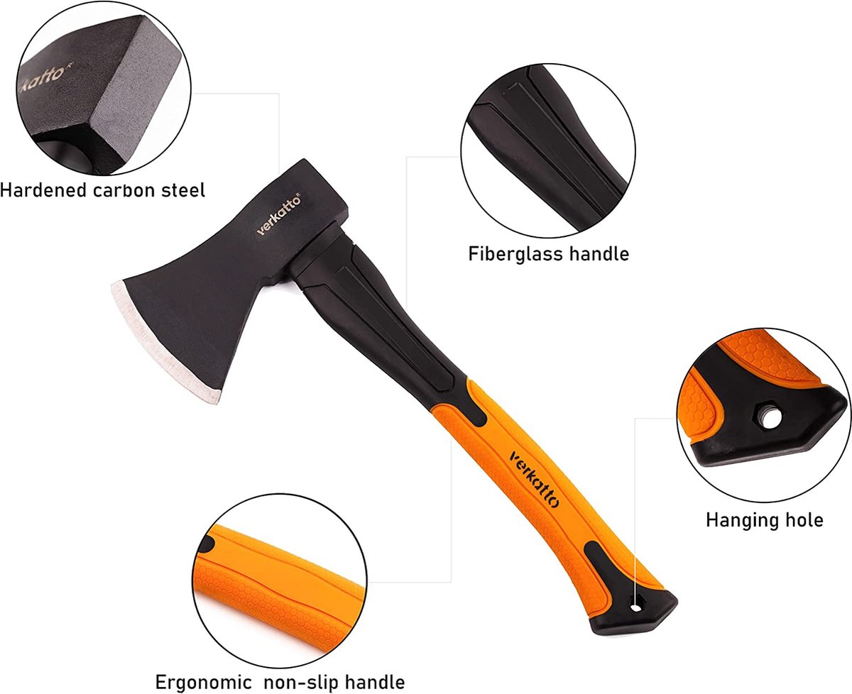 Husqvarna Bijl van gesmeed staal, 600 gram (hoofdgewicht), houten handvat voor brandhout, tuinieren en trekking, Made in Germany Husqvarna Bijl van gesmeed staal, 600 gram (hoofdgewicht), houten handvat voor brandhout, tuinieren en trekking, Made in Germany