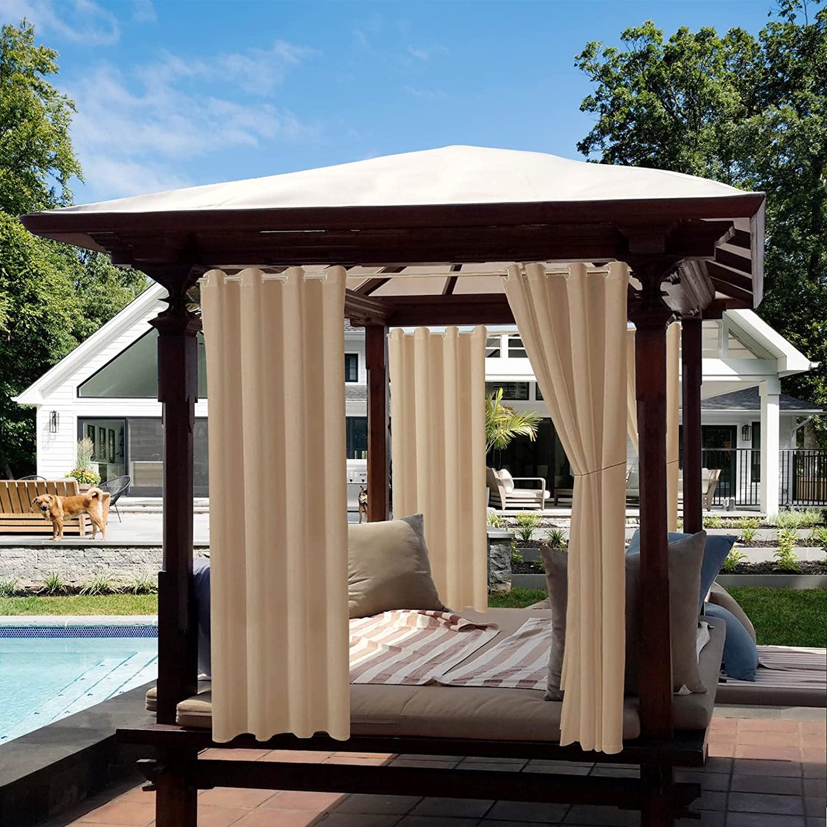 Ensemble d'anneaux de fixation pour gazebo roulant Anneaux de douche Anneaux  en plastique Pergola Terrasse