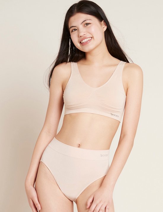 Boody - Bamboe Padded Shaper Crop BH - Nude / XL - Verwijderbare pads