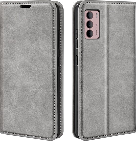 Mobigear Retro Slim Bookcase Cover - Convient pour Motorola Moto G42 - Étui pour téléphone portable - Grijs