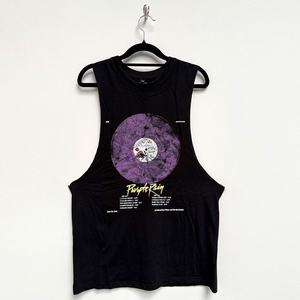 Prince - Purple Rain Disc Tanktop - XL - Zwart