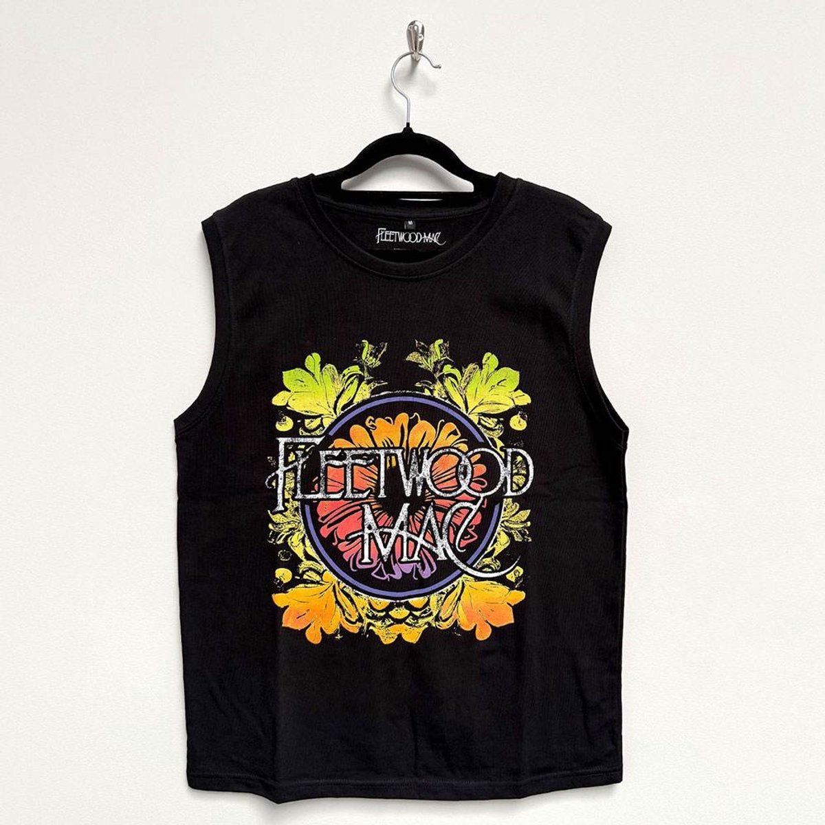 Fleetwood Mac - Circle Floral Logo Tanktop - L - Zwart