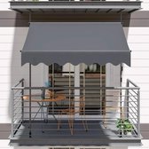 Bol.com Balkon Zonnescherm - Balkon Parasol - Luifel - Zonneluifel - 350x120 cm - Uittrekbaar - Zonwering Zonder Boren met UV50+... aanbieding