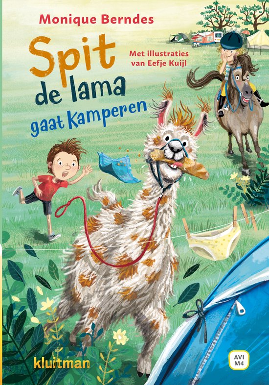 Lekker lezen met Kluitman - Spit de lama gaat kamperen - cover
