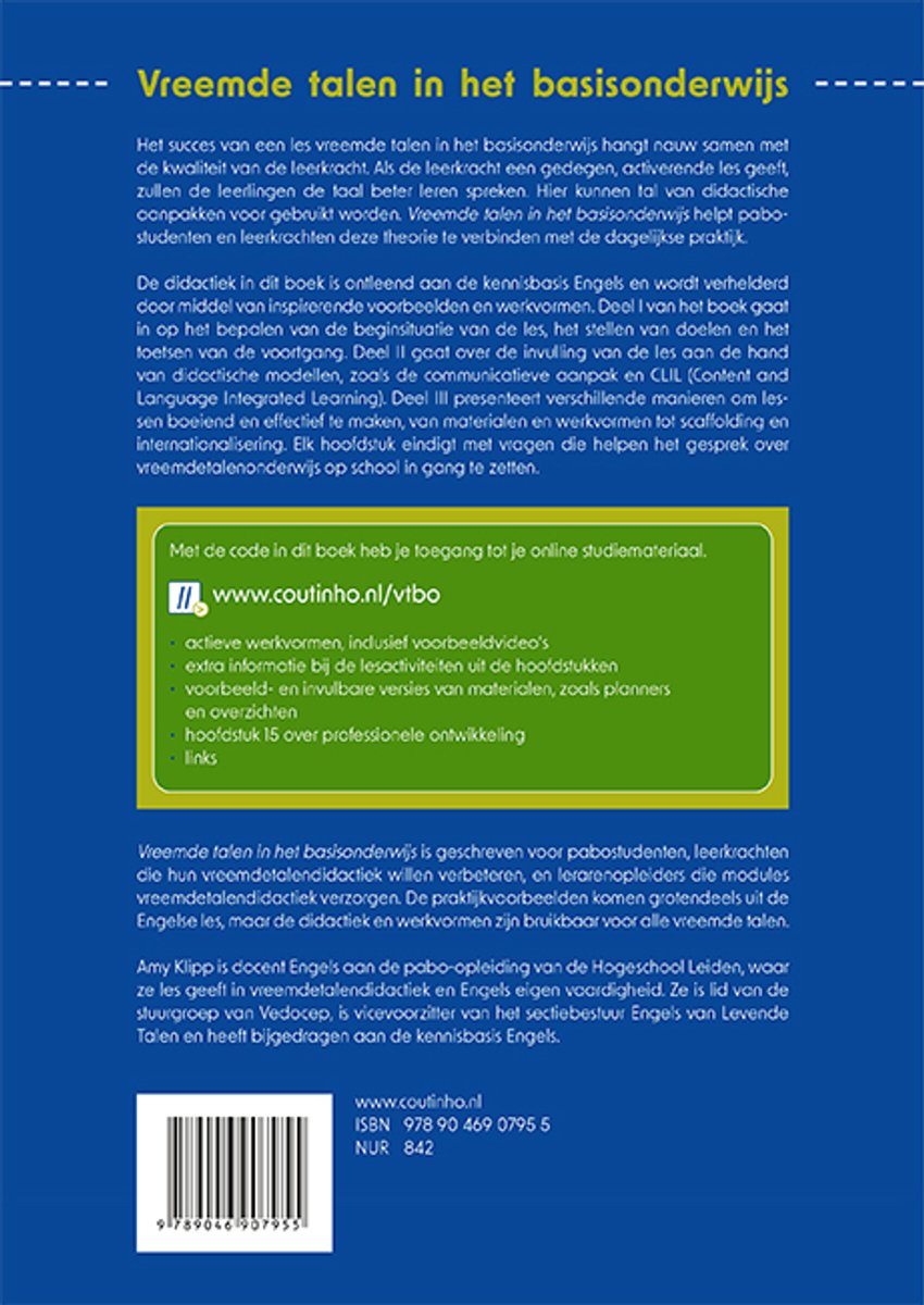 Vreemde talen in het basisonderwijs - back cover