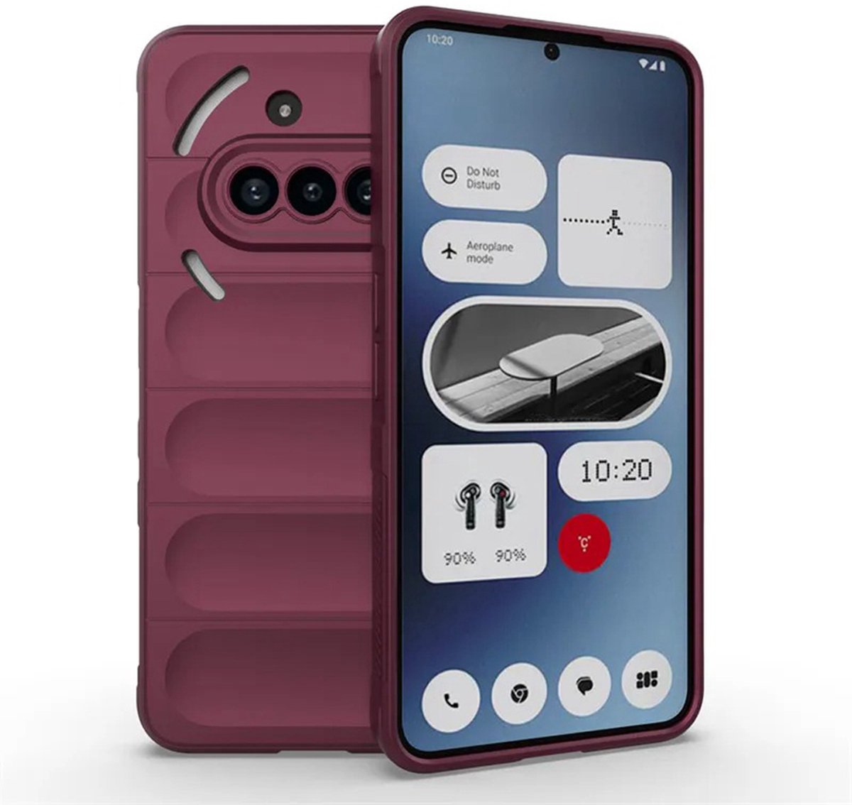 MobyDefend Hoesje - Geschikt voor Nothing Phone (3a) - TPU Gripcase - Donkerpaars