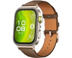Strap-it Leren bandje met gespsluiting - geschikt voor Huawei Watch Fit 3 / Watch Fit 4 / Watch Fit 4 Pro / Watch Fit 5 / Watch Fit 5 Pro (bruin)