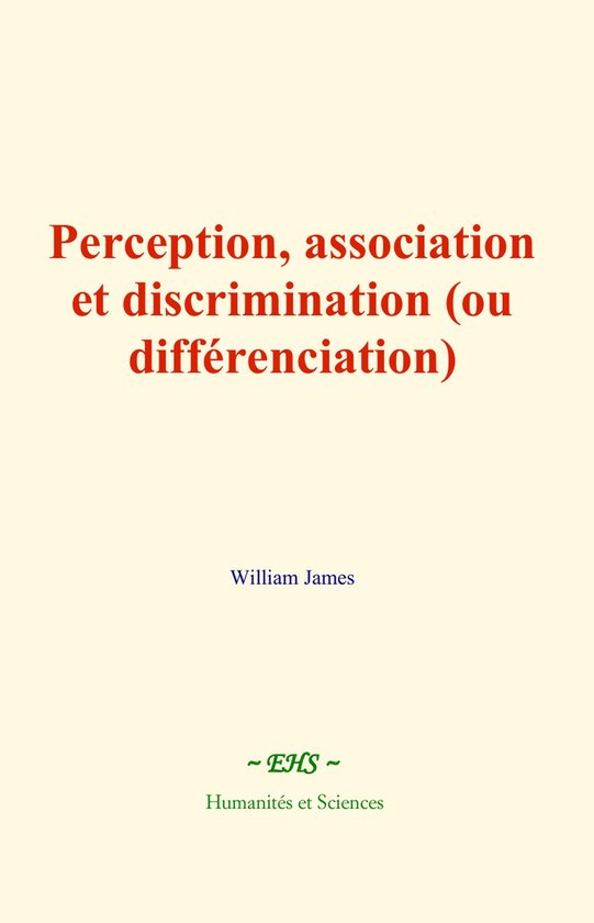Perception, association et discrimination (ou différenciati ... - cover