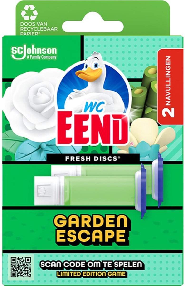 WC Eend - Fresh Discs Duo Navulling Garden Escape - 5 x 72 ml - Voordeelverpakking