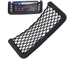 Zelfklevende Auto Opslag Netje I Auto Organiser I Telefoonhouder & Opbergvakje Voor In De Auto I 14.5 x 5 Cm I Zwart