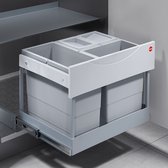 Poubelle encastrable Hailo - gain de place Tandem S PLUS - 12/8/8 litres - Grijs