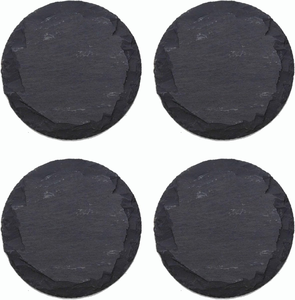 4x leisteen borden 10x10 ronde sushi serveerset serveerbord zwart stenen bord rond leisteen bord kaasplank rond bord