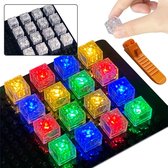 Set de blocs - 14 pièces | Bouwstenen lumineux 2x2 - Compatible avec Lego | Comprend un dissolvant de bloc | Couleurs transparentes | Idéal pour Architecture et les projets créatifs