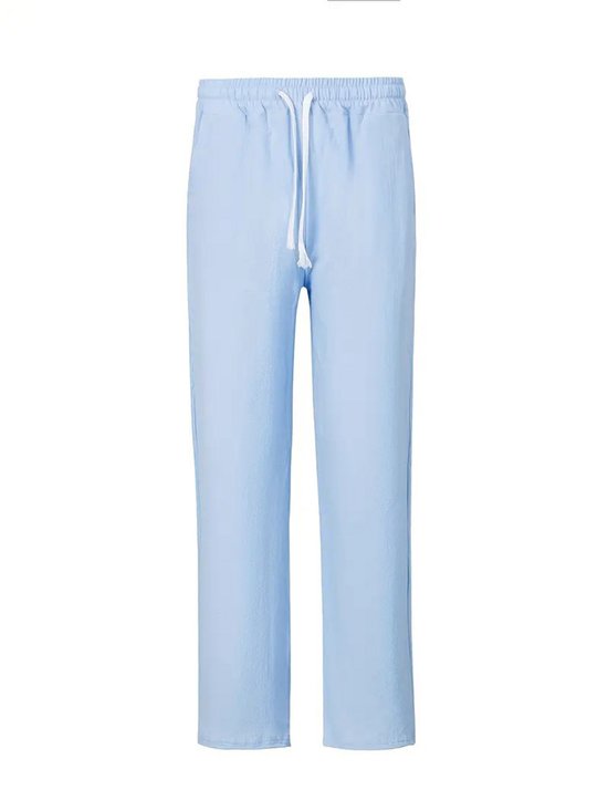 LVCBL Linnen broek heren zomer herfst losse casual linnen broek met zakken elastische tailleband, XXL