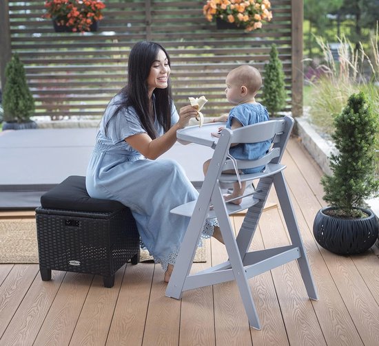 Kinderkraft Houten Kinderstoel 3-in-1 ENOCK, met Kussen, Hoge babystoel