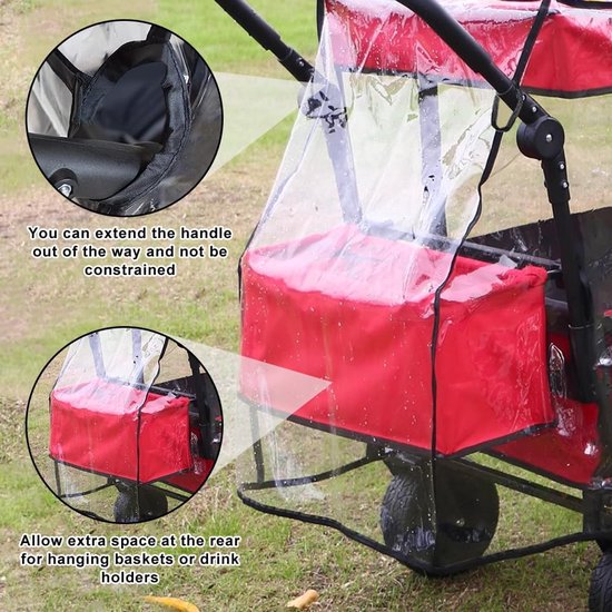 Opvouwbare Wagon Regenhoes - Bescherming voor Tuinwagon - Heldere — afbeelding 2