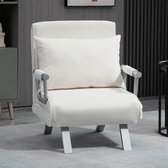 Merax Fauteuil Slaapbank - Uitklapbare 1 persoons Bed of Slaapstoel - Zetelbed - Zeer comfortabel Vouwbed - style 2 Beige