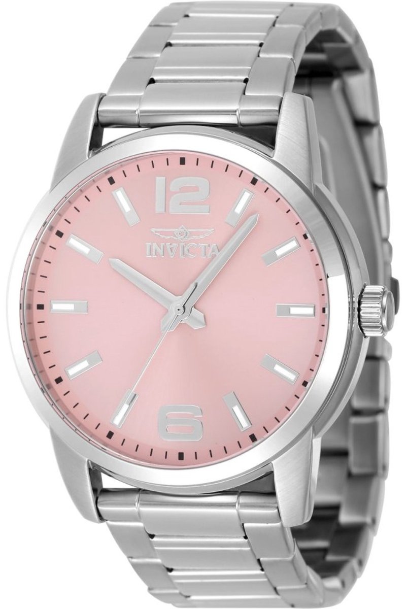 Invicta Celestial 48497 Heren Horloge - Waterdicht - Analoog - Quartz Uurwerk - Roestvrij Staal met roze Wijzerplaat - 43mm