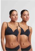 Urban Classics - Basic padded 2-Pack BH - 70B - Zwart/Zwart