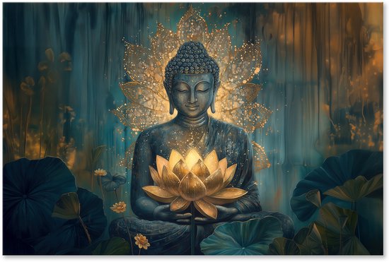 5 Boeddha’s Handbeschilderd Paneel Rood 5 Boeddha’s Handbeschilderd Paneel Rood