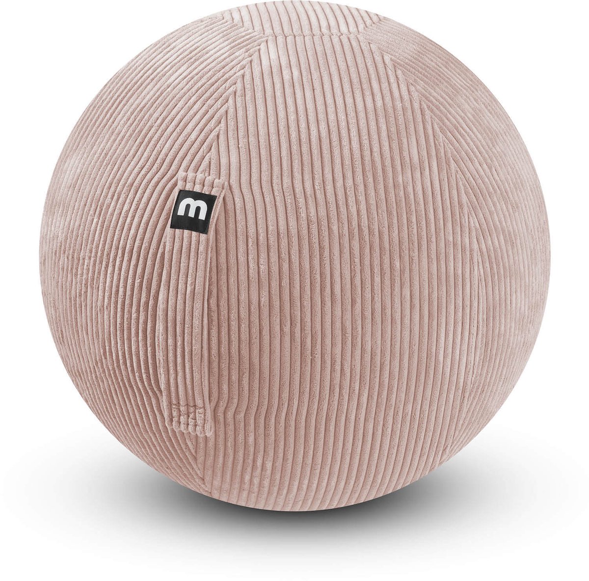 mokebo koord Zitbal ergonomisch 'Der Runde', Bureaustoel alternatief, Gymnastics Ball gemaakt van Stof, Pezziball, Yogabal met Pomp in oudroze