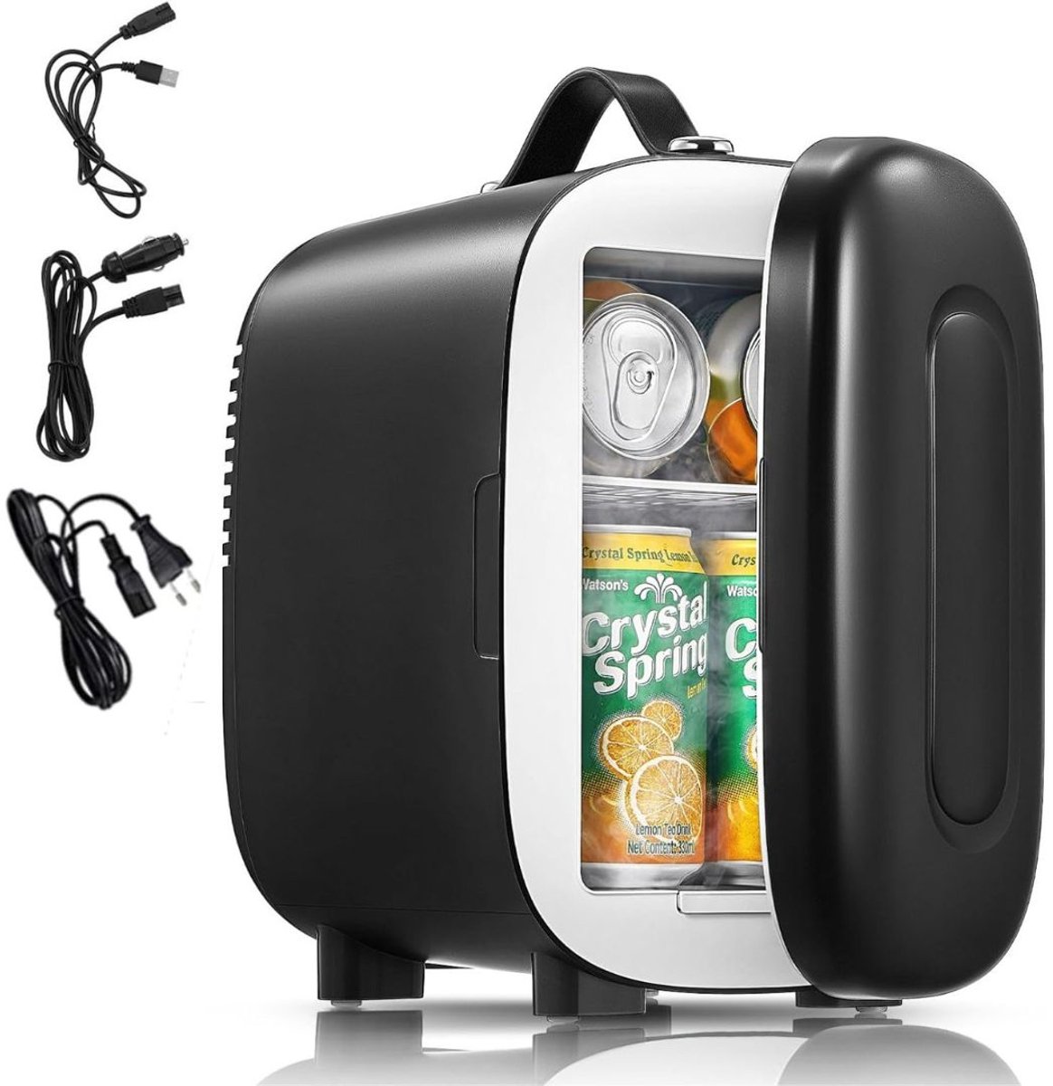 Minibar - Mini Koelkast Glazen Deur - Drankenkoelkast - Flessenkoelkast - 5L- Zwart