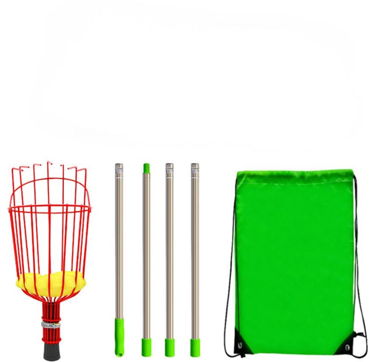 Cueille-fruits Avec Manche Télescopique 168cm Et Panier Antichoc (14cm