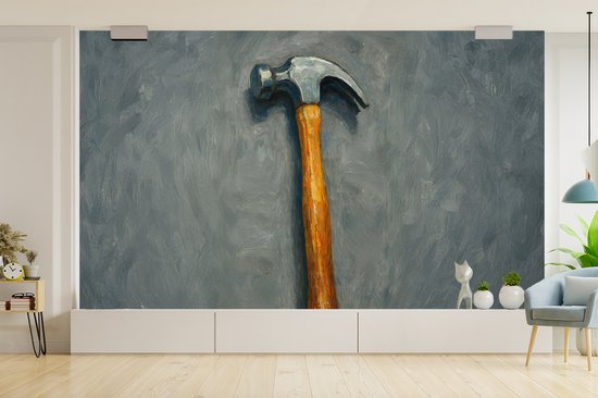 Behang - Fotobehang Hamer - Schilderij - Gereedschap - Breedte 400 cm x hoogte 240 cm