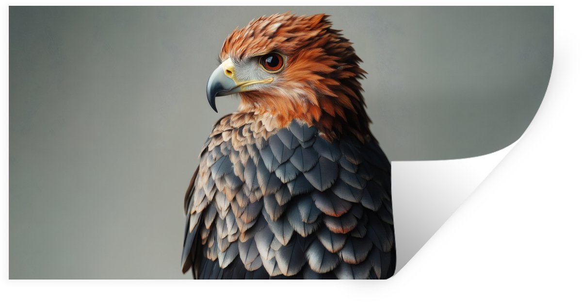 Muurstickers - Sticker Folie - Vogel - Realistisch - Veren - Bruin - 160x80 cm - Plakfolie
