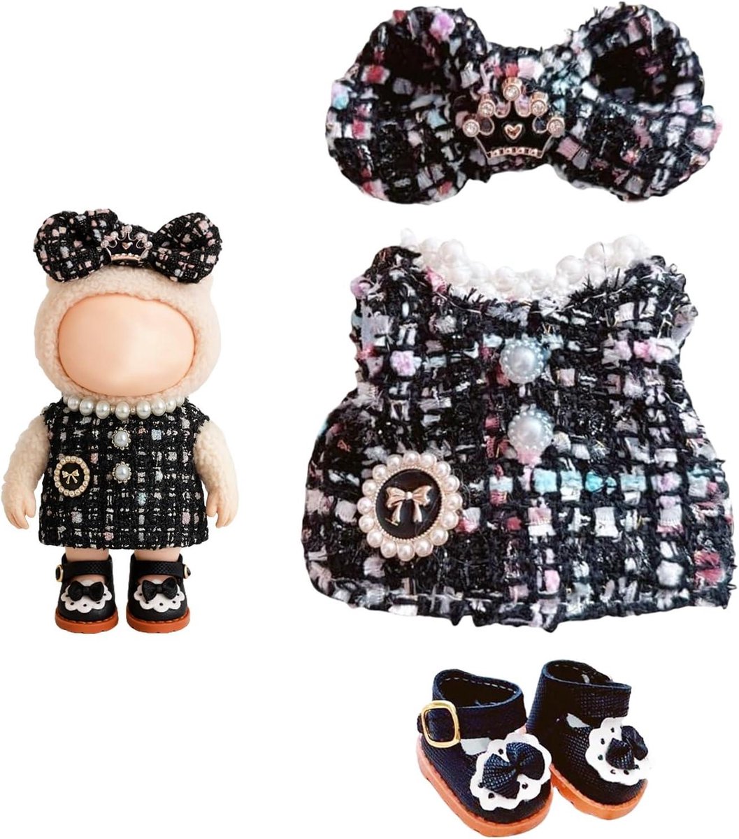 Schattige Kleding Voor Poppen 17 cm - Strik Haarspeld-Jas-Schoenen voor - Accessoires Poppenaccessoires Cadeaus Voor Meisjes Jongens