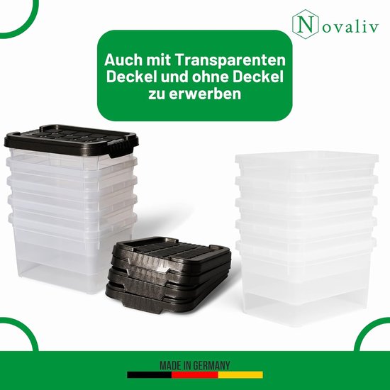 Iris Ohyama, Boîtes de rangement plastique de 50L, Lot de 4, Sans BPA, NCS- 320, Transparent- L54 x P39.5 x H30.5 cm