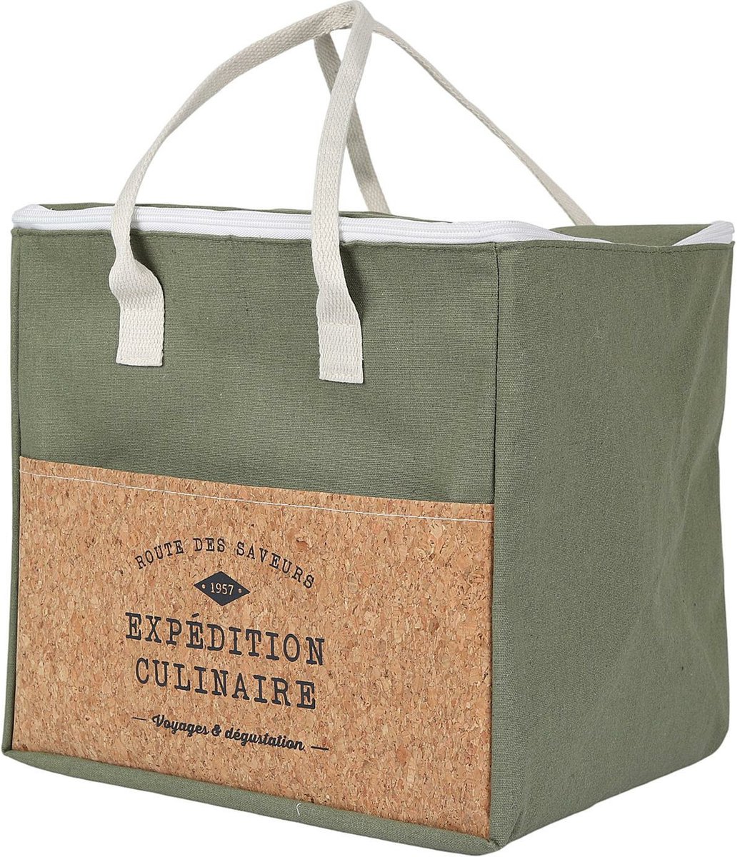 Cook Concept Koeltas Miami - voor lunch en drankjes - 8 Liter inhoud - 28 x 14 x 30 cm - Draagband - groen