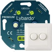 Lybardo - Duo Dimmer LED - Met Afdekplaat - 2 x 3-75W - Elektronische Zekering - Universeel - Inbouw