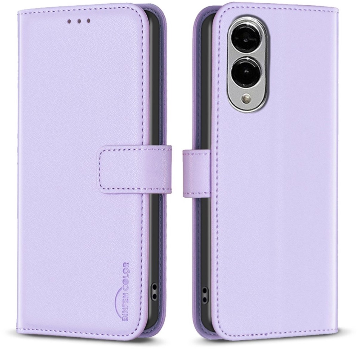 BINFEN Hoesje - Geschikt voor Samsung Galaxy S25 Edge Hoesje - BINFEN Book Case - Lavendel