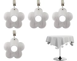 Doodadeals® - Tafelgewichtjes - Tafelkleed Gewichtjes - Tafelkleedverzwaarders -RVS - Bloem - 4 Stuks