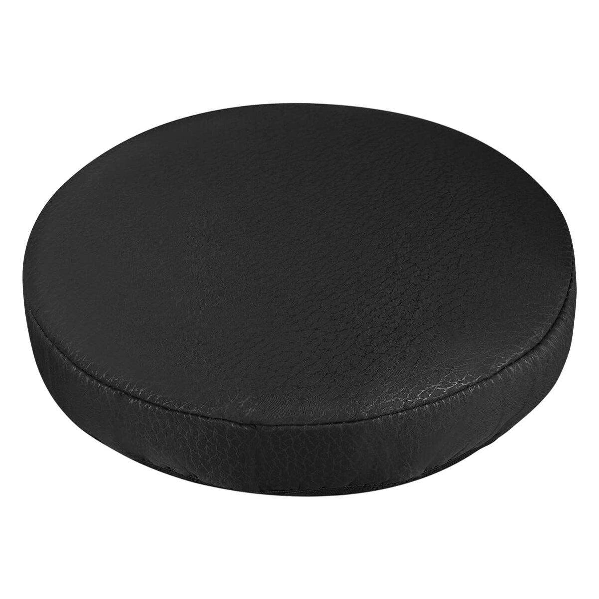 Ibenzoa® Stijlvolle Zwarte Elastische Krukhoes van Katoen en Polyester voor Ronde Stoelen, 33 cm