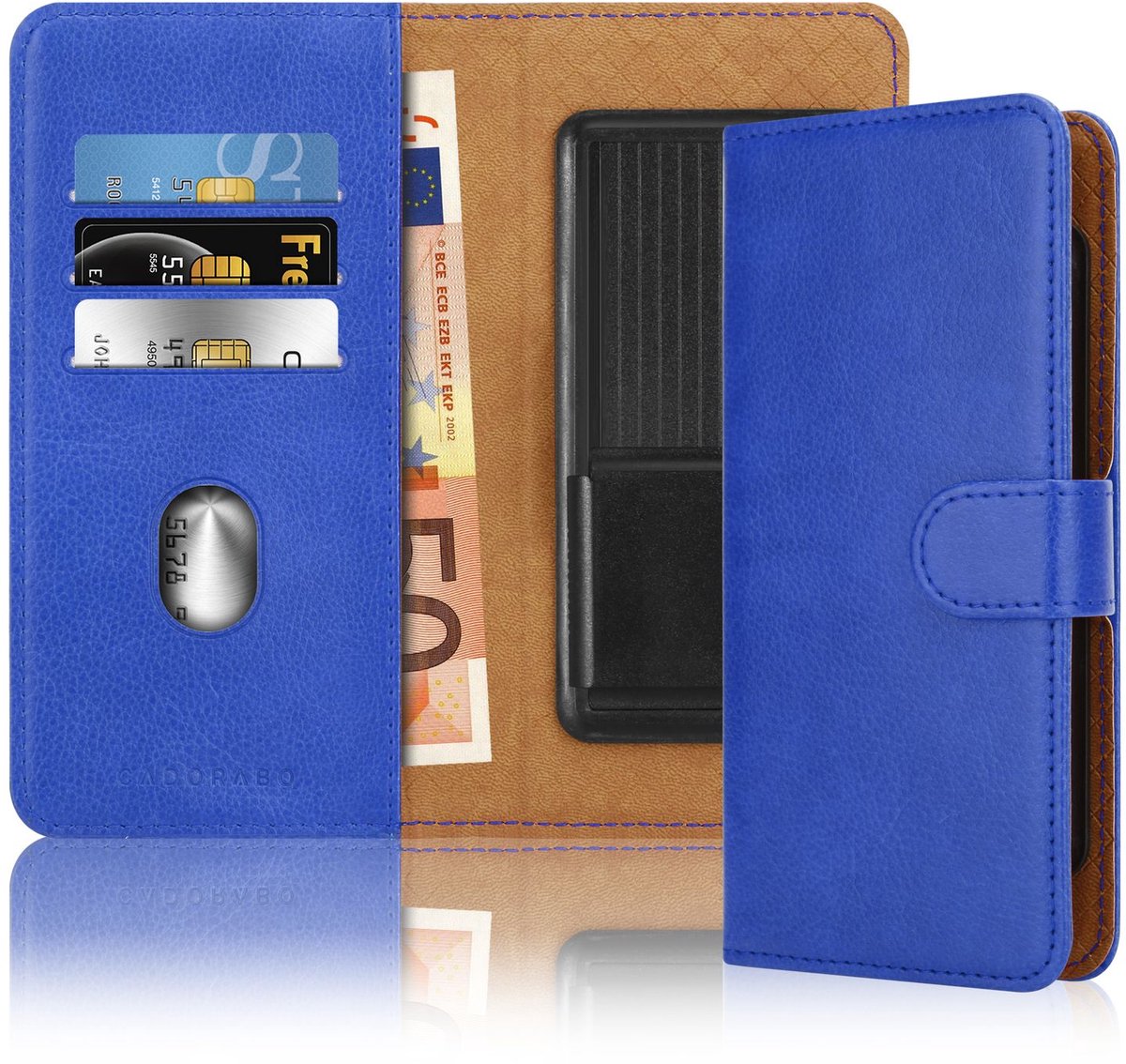Hoesje geschikt voor Samsung Galaxy S24 FE in BLAUW met kaartslot, 360 graden beschermhoes PU lederen mobiele telefoon etui case cover