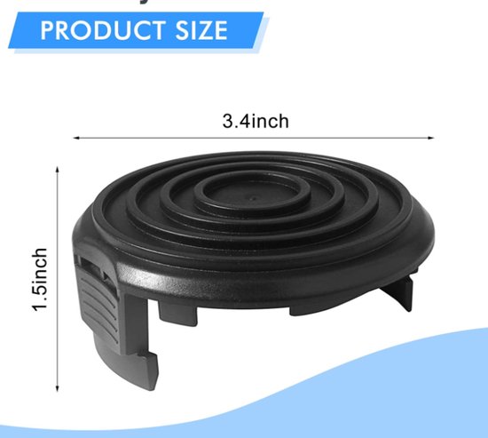 3 stuks - Kabeldoppen - Accessoires voor grasmaaiers - Voor WORX grasmaaiers - Zwart - Worx grasmaaieraccessoires WA0014/WA0037 Vervangende kabeldoppen - Kabeldoppen voor grasmaaiers — afbeelding 2