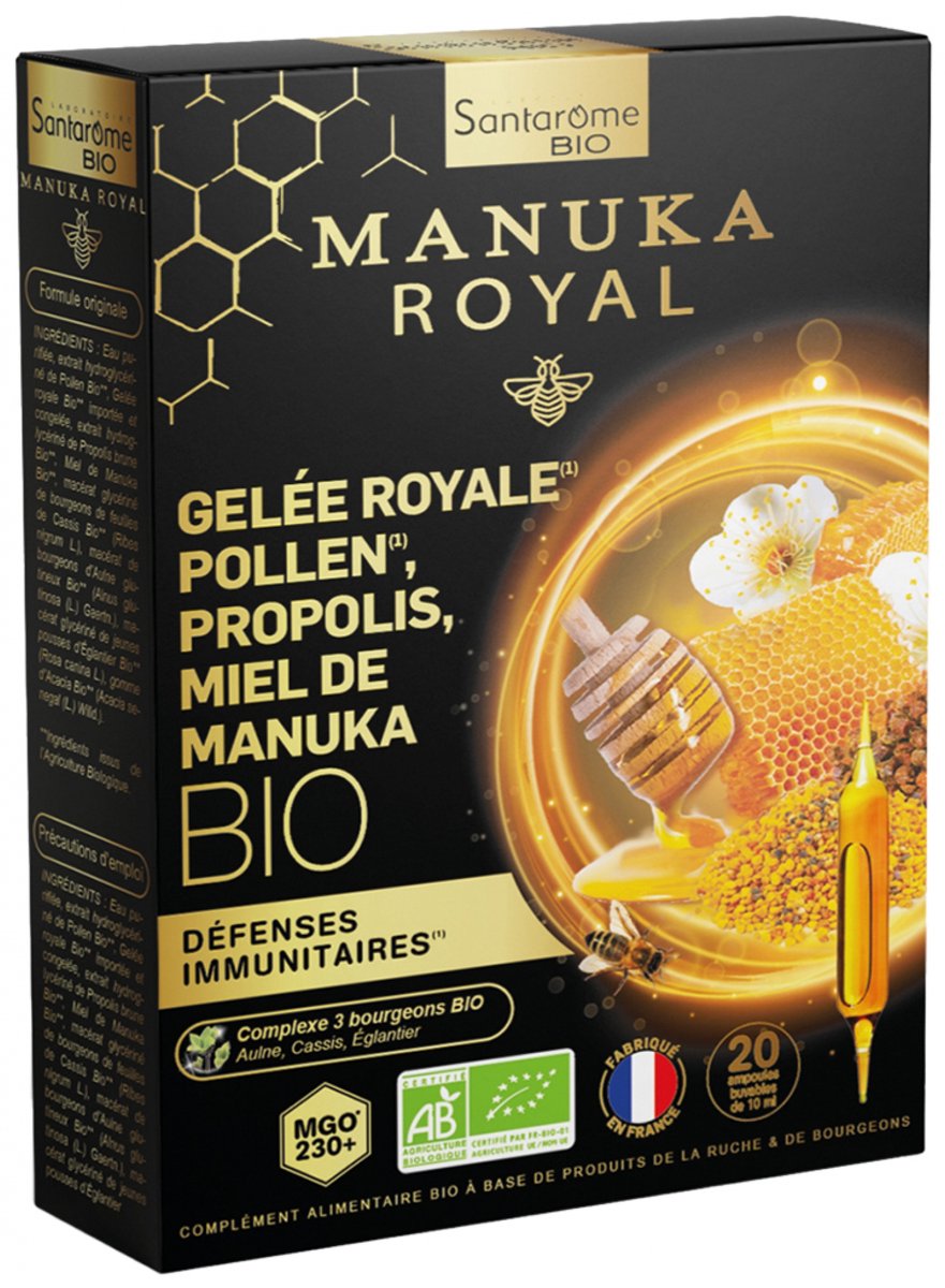 Goedkoopste Santarome Royal Jelly Pollen Propolis Manuka Honing Biologisch 20 Flacons
