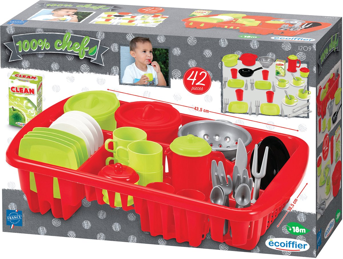 Ecoiffier 100% Chef Afwasset - 42dlg.