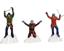 Santaville - Hikers at the Mountaintop Polyresin 6cm 3 stuks