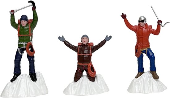 Santaville - Hikers at the Mountaintop Polyresin 6cm 3 stuks