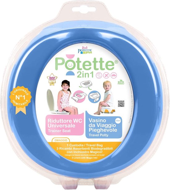 Honboom draagbaar potje voor peuters, inklapbare toiletbril, babypotje voor binnen en buiten (blauw