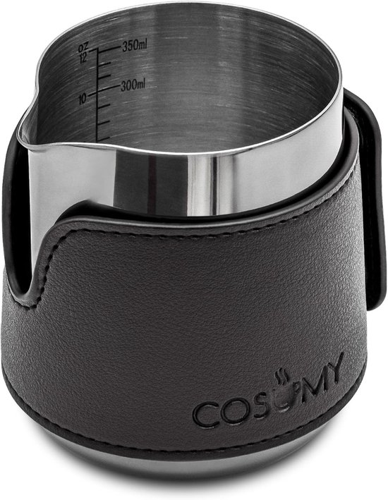 VD WEIDE ENTERPRISE - Pot à lait 350 ml en acier inoxydable avec échelle de mesure pour Latte Art - Accessoire Barista .