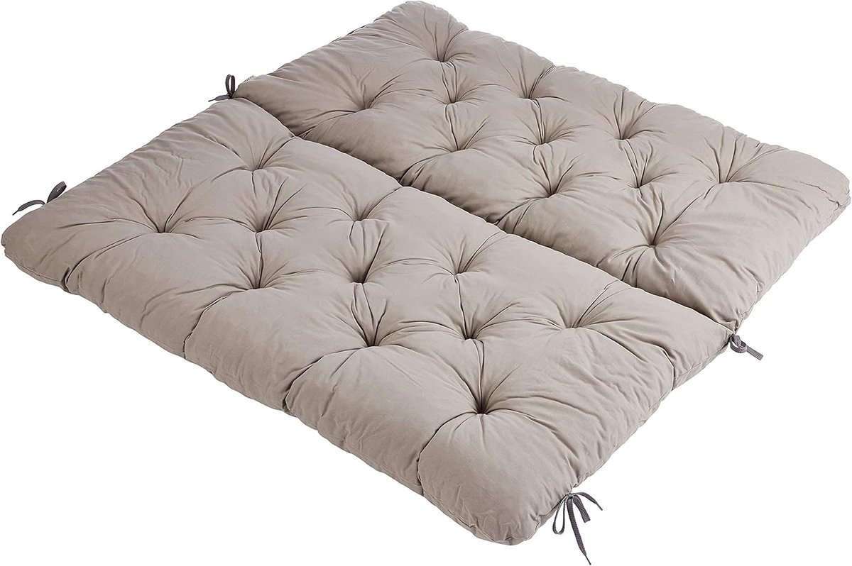 Tuinbankkussen met hoge rugleuning - comfortabel - 2 zits - kruipgrijs - 100 x 98 x 8 cm