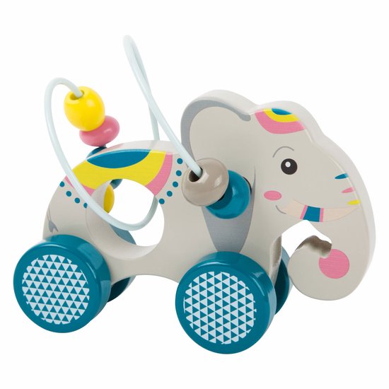 Small Foot - Houten Duwfiguur Olifant met Motoriekspiraal van Small Foot — afbeelding 2