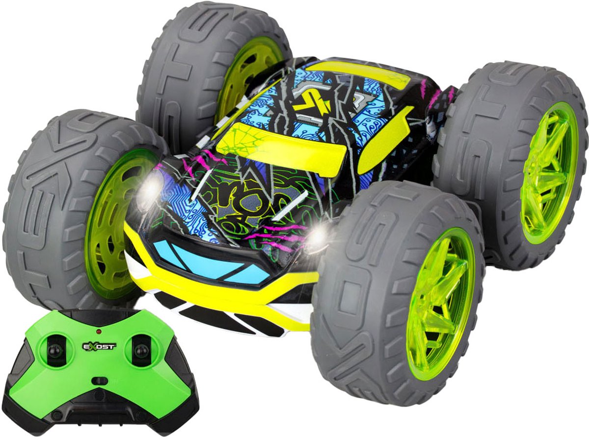 Exost RC 360 Cross Flash Stuntauto groen 1:18 - Flashing wheels - Incl. oplaadbare batterij - RC auto — afbeelding 8