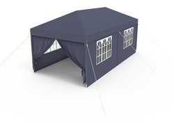 NAIZY Pavilion 3x6m Tuinpaviljoen Tent Waterdichte Stal met 4 Zijpanelen & Ramen & Vaste Grondnagels Party Tent Winterbestendige UV Bescherming, Antraciet