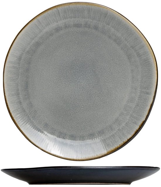 Lot De 6 Assiettes à Dessert En Céramique Cookinglife Delice - Diamètre 19 Cm, Gris, Va Au Lave-vaisselle, Micro-ondes Et Four - 6