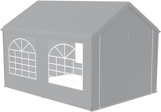 NAIZY 3x4m Partytent 12㎡ Tuinprieel Opvouwbaar Prieel UV-bescherming 50+ Tuinprieel met zijwanden & raam Waterdicht Tuinhuisje gemaakt van PE-stof & metalen frame voor festival, bruiloft, Grijs